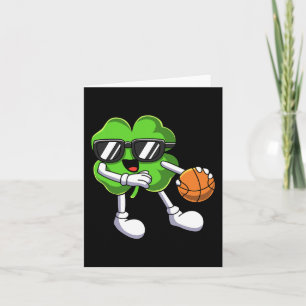Fun St Patricks Day Kleeblatt Basketball Bo Karte