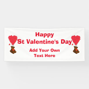 Fun St Valentinstag mit Teddybär Banner