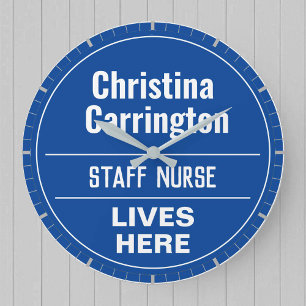 Fun Staff Nurse Wall Plaque Stil Große Uhr