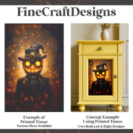 Fun Steampunk Halloween Pumpkin Man F1R Decoupage Seidenpapier