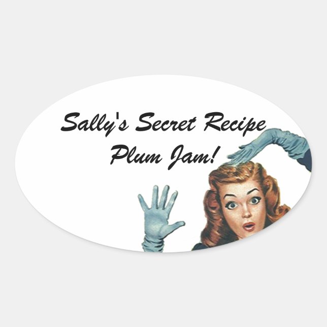 Fun Sticker Retro Lady Zuhause Canning Secret Reze (Vorderseite)