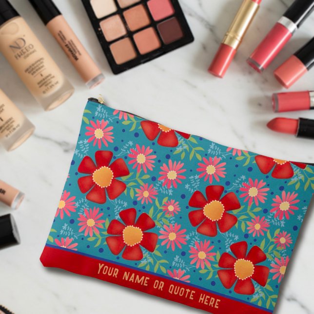 Fun Stilvolle Floral Muster Custom Cosmetic Bag Zubehörtasche (Von Creator hochgeladen)