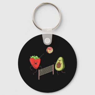 Fun Strawberry Avocado Volleyball Geschenk T-Shirt Schlüsselanhänger