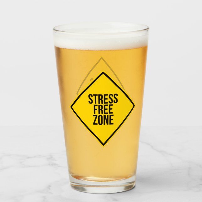 Fun Stress Free Zone Spaß trinken Glas (Vorne (Gefüllt))