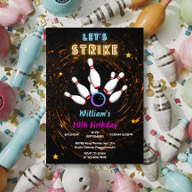 Fun Strike cooler blauer Bowling 10. Geburtstag