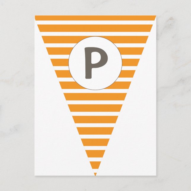 Fun Stripe Orange individuelle Flag Bunting Postkarte (Vorderseite)