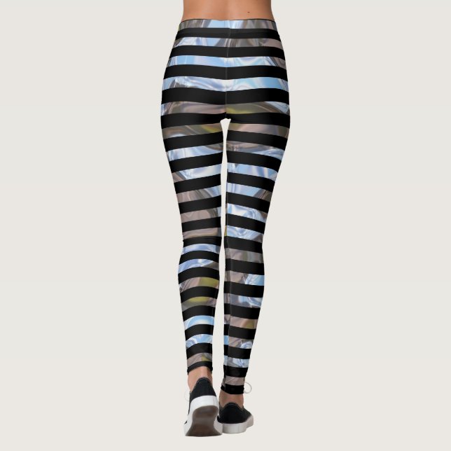 Fun Stripe Pipster Einzigartiges Cooles Muster Leggings (Rückseite)