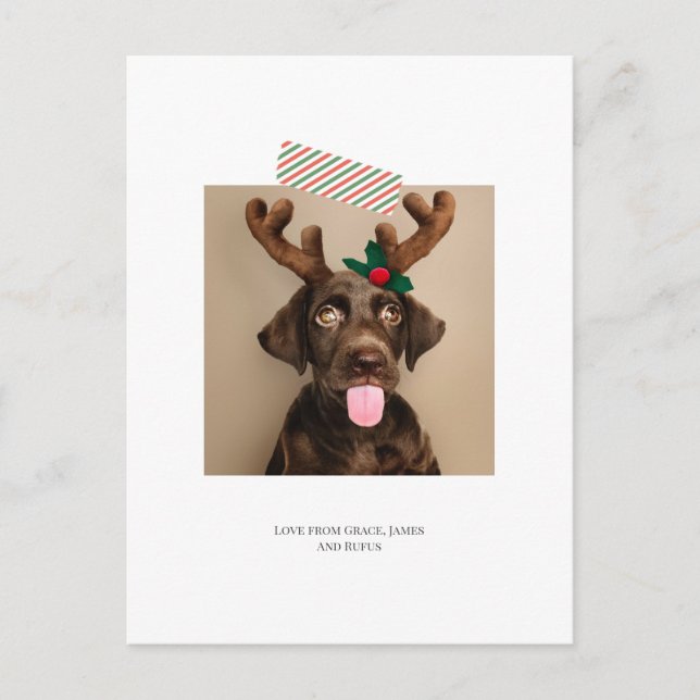 Fun Striped Tape Weihnachtsgeschenk Foto (Postkart Postkarte (Vorderseite)