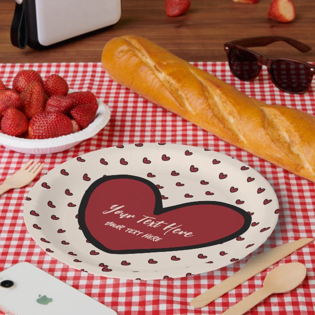 Fun Stylist Sweet Heart Party Vorlage Pappteller (Picknick)