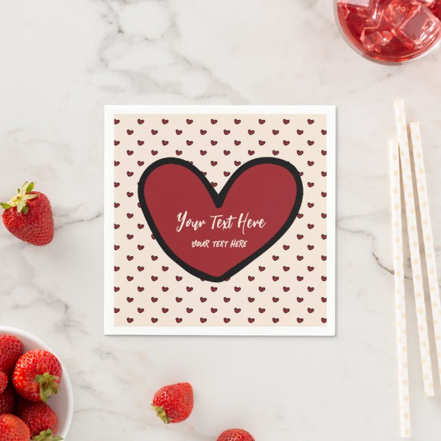 Fun Stylist Sweet Heart Party Vorlage Serviette (Beispiel)