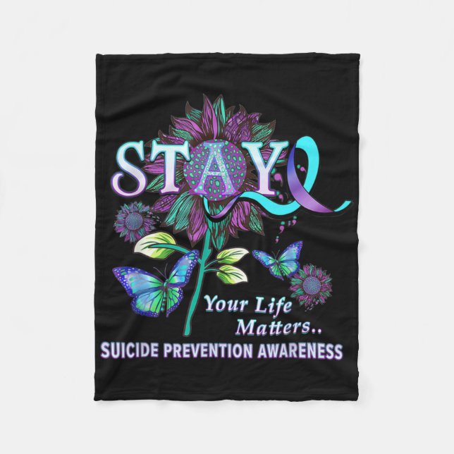 Fun Suicide Prevention Awareness Stay Your Life Pr Fleecedecke (Vorderseite)