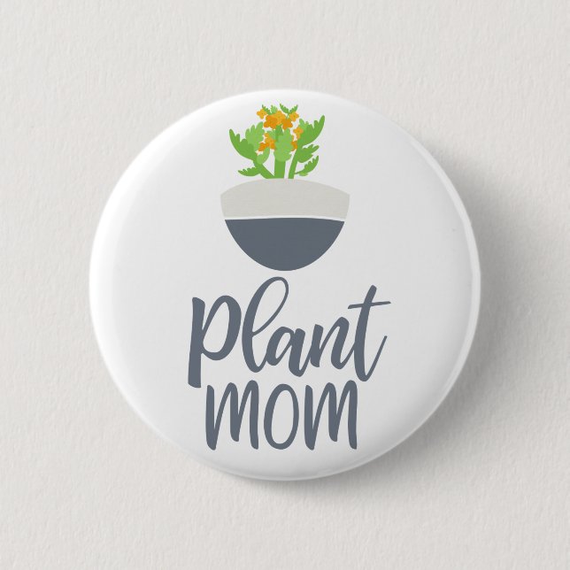 Fun Sukkulente Kalanchoe Pflanze Mama Design Button (Vorderseite)