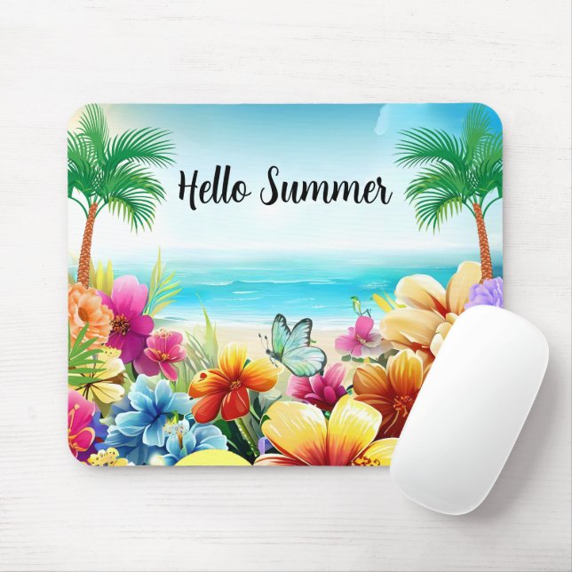 Fun Summer Beach Szene Mousepad (Mit Mouse)