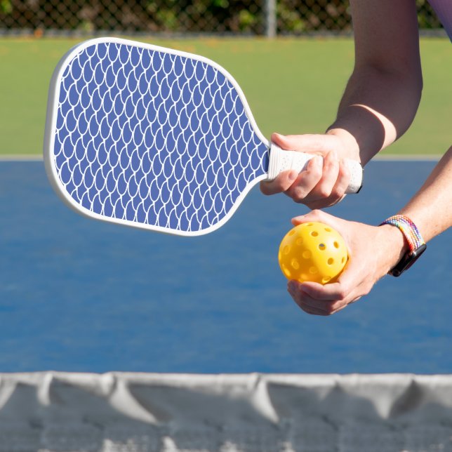 Fun Summer Blue White Creving Waves Muster Pickleball Schläger (InSitu)