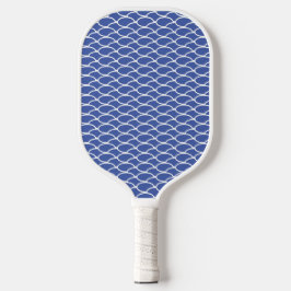 Fun Summer Blue White Creving Waves Muster Pickleball Schläger