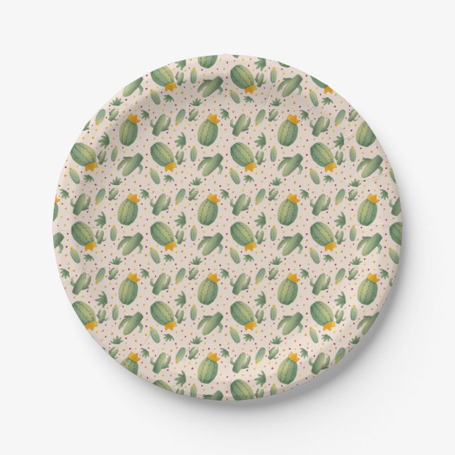 Fun Summer Cactus Pappteller (Vorderseite)