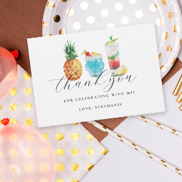 Fun Summer Cocktail Geburtstagsparty Dankeskarte
