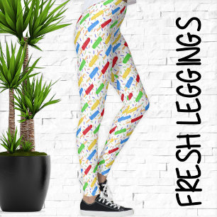Fun Summer Ice Pops und Sprinkles Muster Leggings
