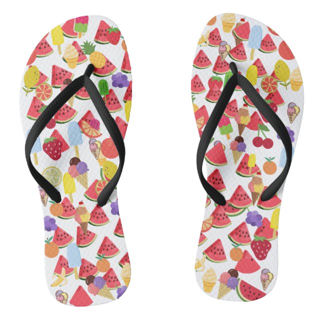 Fun Summer Muster Flip Flops (Fußbett)
