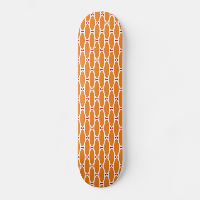Fun Summer Orange Suns White Red Accessoires Flitt Skateboard (Vorderseite)