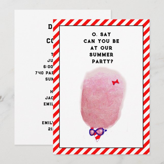 Fun Summer Party Einladungen (Vorne/Hinten)