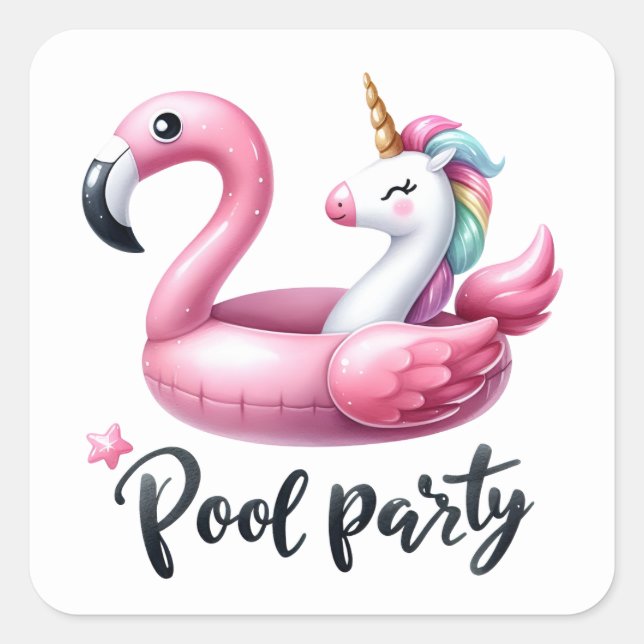Fun Summer Pool Party Stickers (Vorderseite)