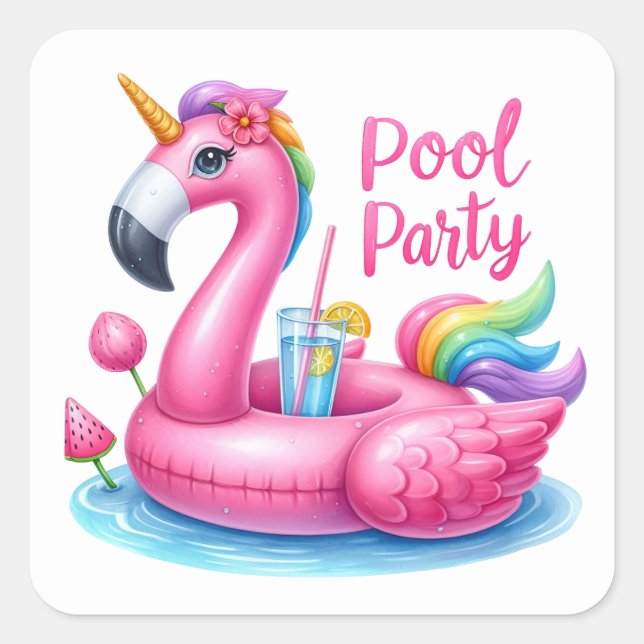 Fun Summer Pool Party Stickers (Vorderseite)