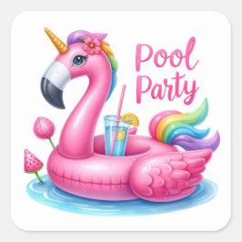 Fun Summer Pool Party Stickers