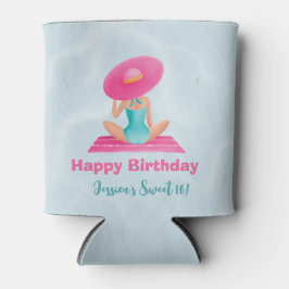 Fun Summer Pool Party Wasserfarbe Süß 16 Dosenkühler