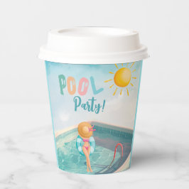 Fun Summer Pool Party Wasserfarbe Süß 16 Pappbecher