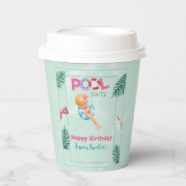 Fun Summer Pool Party Wasserfarbe Süß 16 Pappbecher