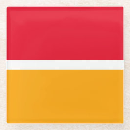 Fun Summer Red Retro Fett gelbe Farbblöcke Glasuntersetzer