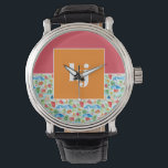 Fun Summer Stylish Monogram Armbanduhr<br><div class="desc">Farbenfrohe sommerliche Wasserfarben gemischt mit kühnen Farbblockern und Ihrem Monogramm. Farbtöne, um ein wenig Beifall zu geben. Feiern Sie die Lebensfreude des Sommers mit einer faszinierenden Farbpalette. Diese lebhaften und bezaubernden Farbtöne harmonieren harmonisch und erinnern an den fröhlichen Geist der Saison und schaffen ein visuell atemberaubendes Ambiente. Diese Monogramm-Kollektion strahlt...</div>