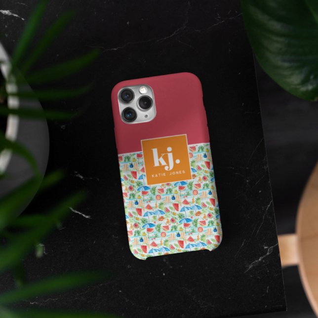 Fun Summer Stylish Monogram Case-Mate iPhone Hülle (Von Creator hochgeladen)