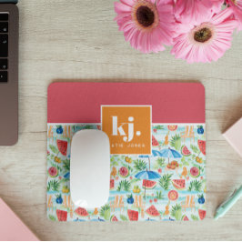 Fun Summer Stylish Monogram Mousepad