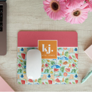 Fun Summer Stylish Monogram Mousepad