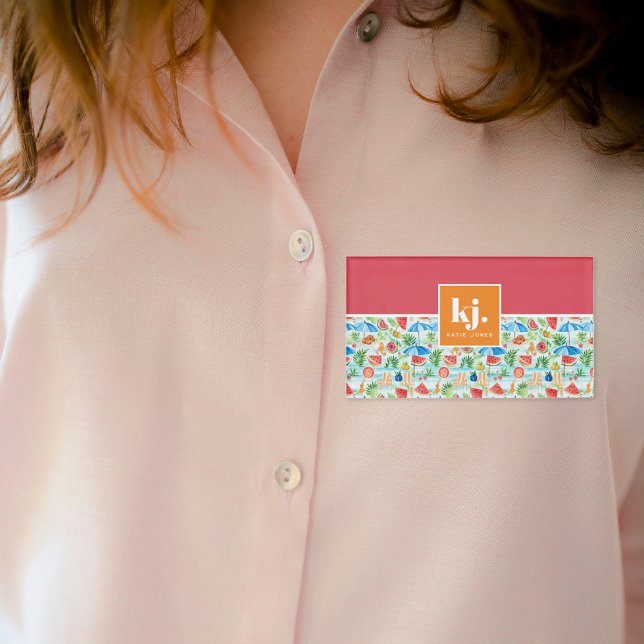 Fun Summer Stylish Monogram Namenschild (Von Creator hochgeladen)