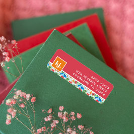 Fun Summer Stylish Monogram Rücksendeadresse Label