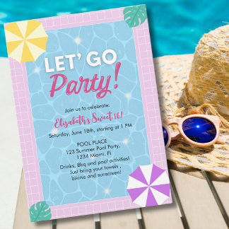 Fun Summer Sweet 16 Party! Einladung