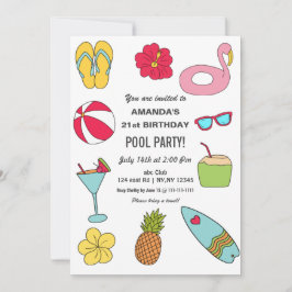 Fun Summer Swimming Pool Party Geburtstag Einladung