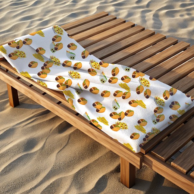 Fun Summer Taco Print Muster mexikanisches Essen Strandtuch (Von Creator hochgeladen)