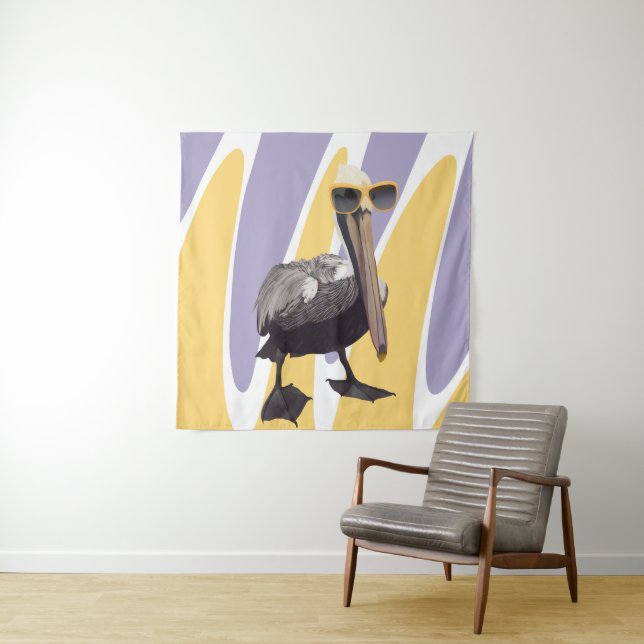 Fun Summer Vibes Pelican Bird Wandteppich (Beispiel)
