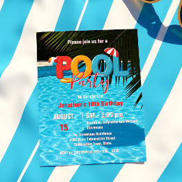 Fun Summer Vibes Vibranly Tropical Pool Party Einladung