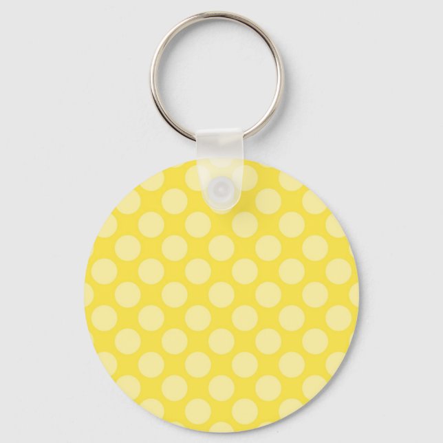 Fun Summer Yellow Polka Dots on Yellow Gifts Schlüsselanhänger (Vorderseite)