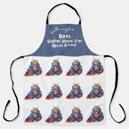 Fun Super Hero Tabby Cat All-Over Print Schürze