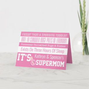 Fun SuperMom Personalized Karte