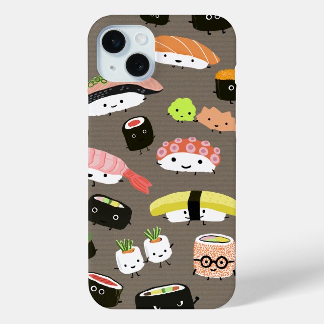 Fun Sushi Characters Kawaii Sortiment Funny Case-Mate iPhone Hülle (Rückseite)