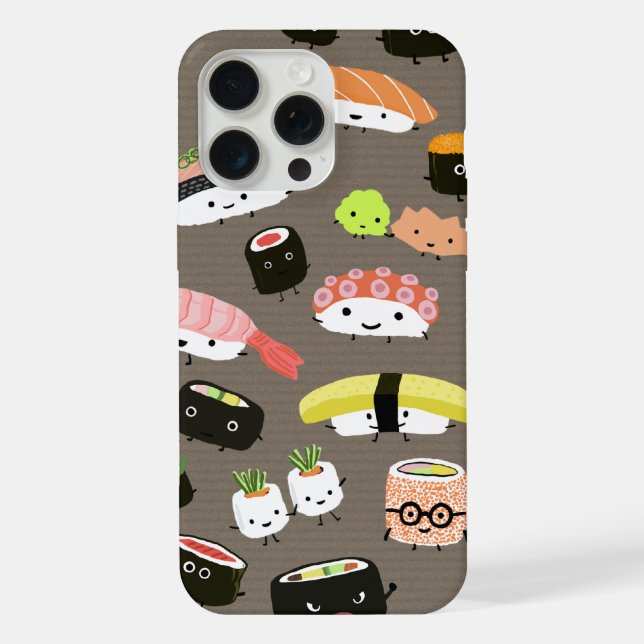 Fun Sushi Characters Kawaii Sortiment Funny iPhone Hülle (Rückseite)