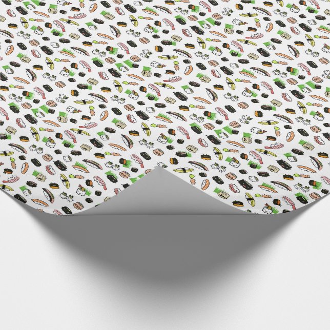 Fun Sushi Characters Pattern Geschenkpapier (Ecke)