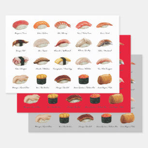 Fun Sushi Chart Trio Geschenkpapier Set